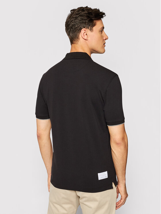 La Martina La Martina Polo marškinėliai CCMP01 PK001 Juoda Regular Fit