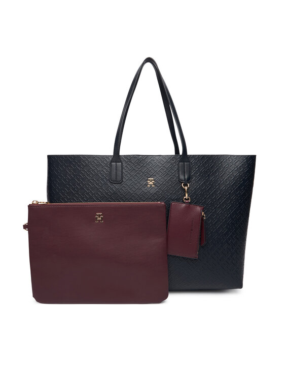 Tommy Hilfiger Tommy Hilfiger Kabelka Th Icon Tote Mono AW0AW18174 Tmavomodrá
