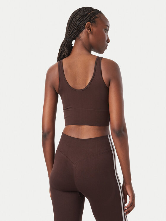 adidas adidas Спортивний бюстгальтер Essentials 3 Stripes Seamless Bralette KZ4107 Коричневий