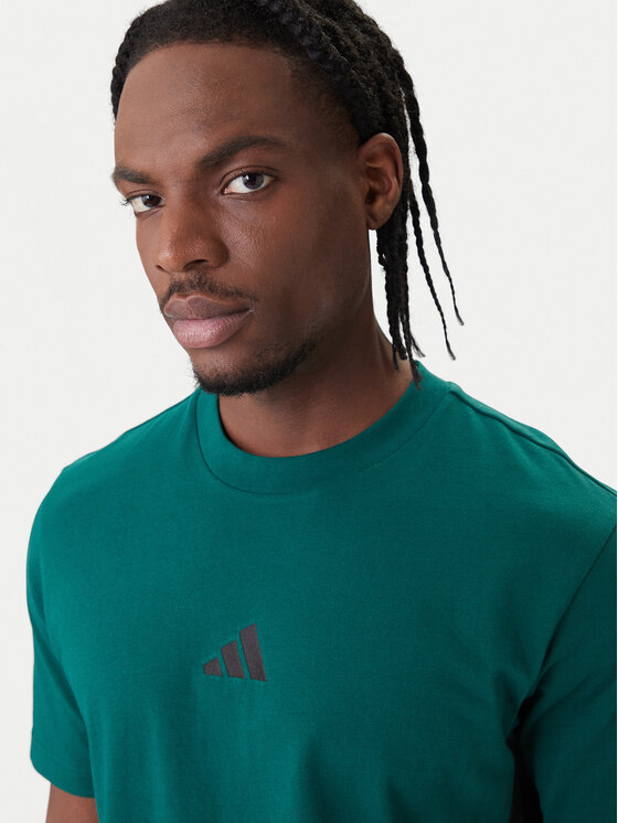 adidas adidas T-krekls Essentials 3-Stripes JD1905 Zaļš Regular Fit