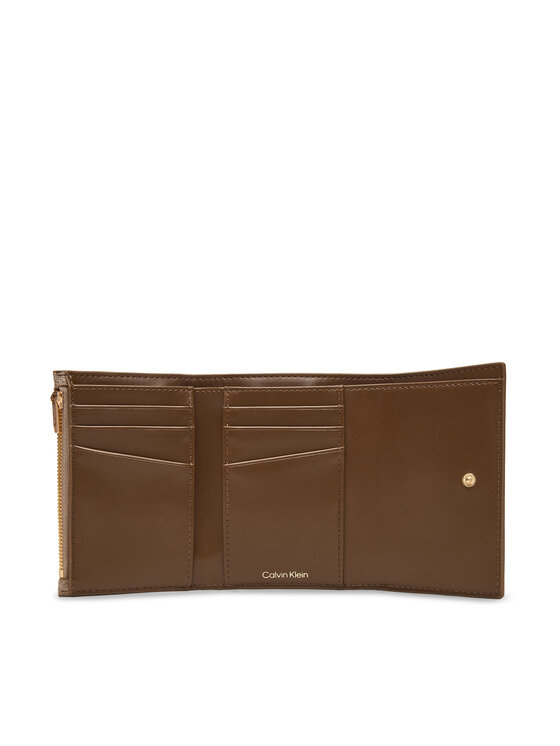 Calvin Klein Calvin Klein Pénztárca Emblem Aop Trifold W/ Zip Pocket LV04F1118G Bézs