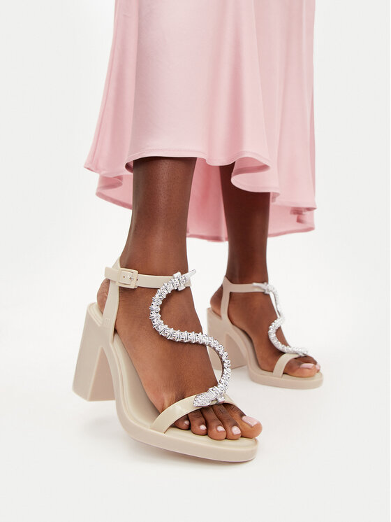 Melissa Melissa Sandály Melissa Snake Block + Bo.Bo Ad 35775 Béžová