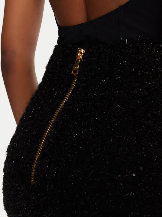 Balmain Balmain Miniszoknya DF1LB015KG43 Fekete Slim Fit