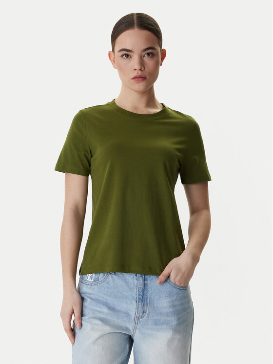 Vero Moda Vero Moda T-shirt Paulina 10316991 Zelena Regular Fit