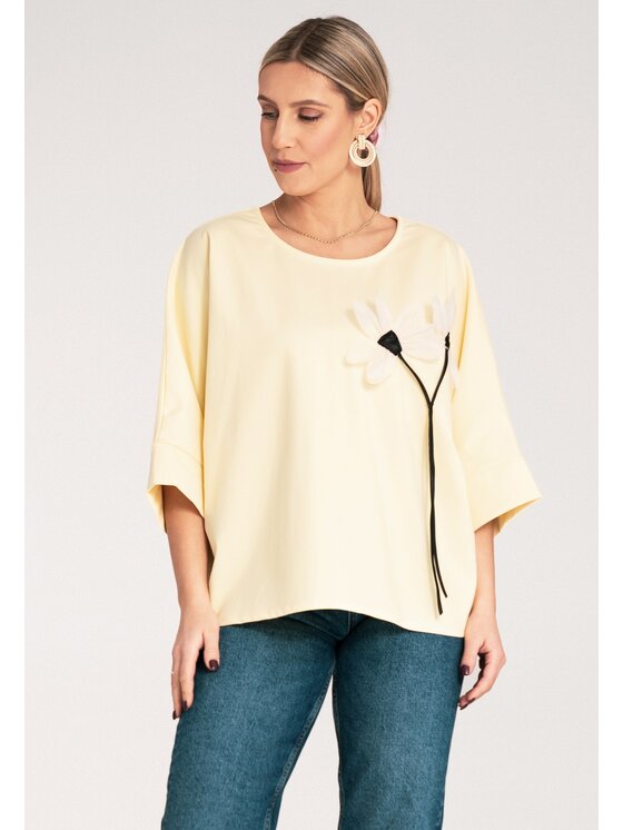 FIGL FIGL Blúzka M1118 Žltá Regular Fit