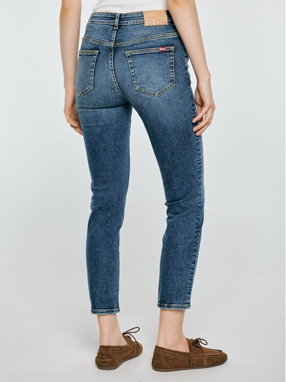 BIG STAR BIG STAR Jeansy ADELA CROPPED Niebieski Skinny Fit