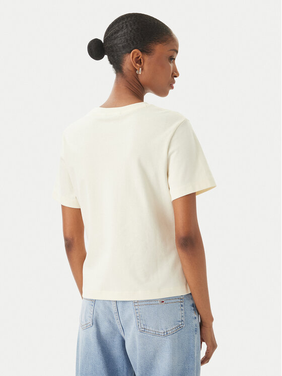 Tommy Hilfiger Tommy Hilfiger T-Shirt Logo Interlock WW0WW48707 Ανοιχτό μπεζ Regular Fit