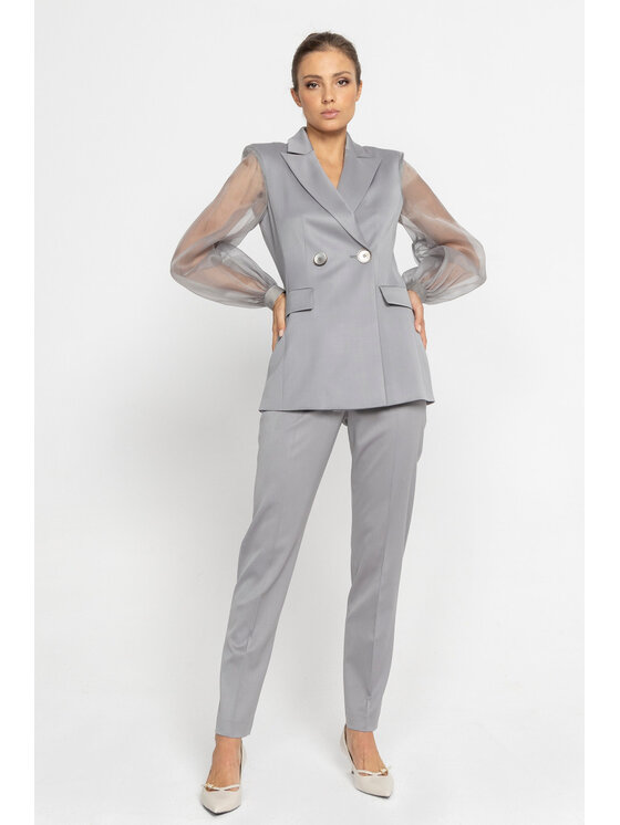 Deni Cler Milano Deni Cler Milano Marynarka W-DC-6057-D5-H3-80-1 Szary Regular Fit