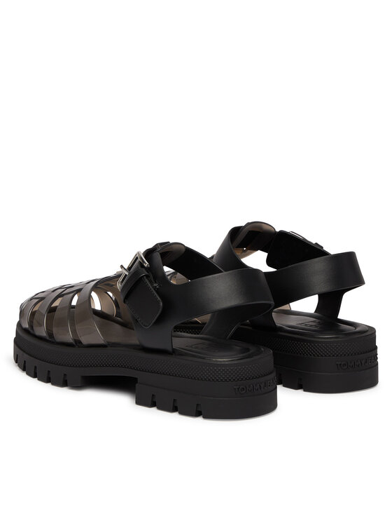 Tommy Jeans Tommy Jeans Sandále Jelly Chunky Cleat Fisherman EN02949 Čierna