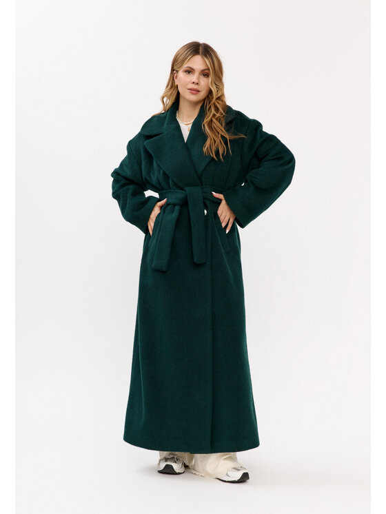 Mirons Mirons Płaszcz zimowy Soft Zielony Oversize