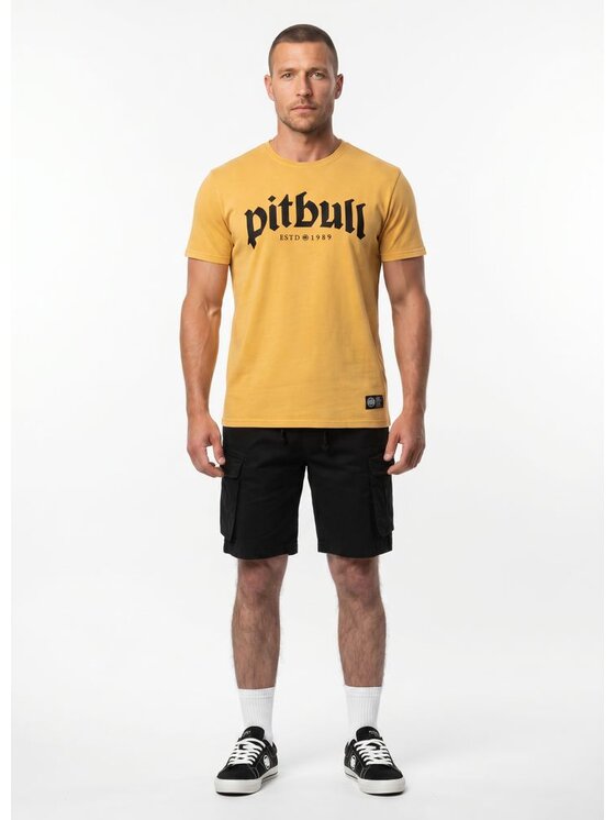 PITBULL PITBULL T-Shirt O'SIDE SKULL Żółty Regular Fit