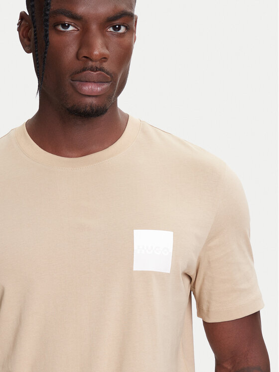 HUGO HUGO Тишърт Dapusi 50544458 Бежов Regular Fit