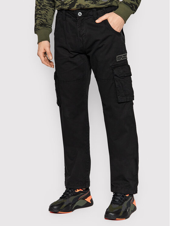 Alpha Industries Alpha Industries Kalhoty z materiálu Jet 101212 Černá Straight Fit