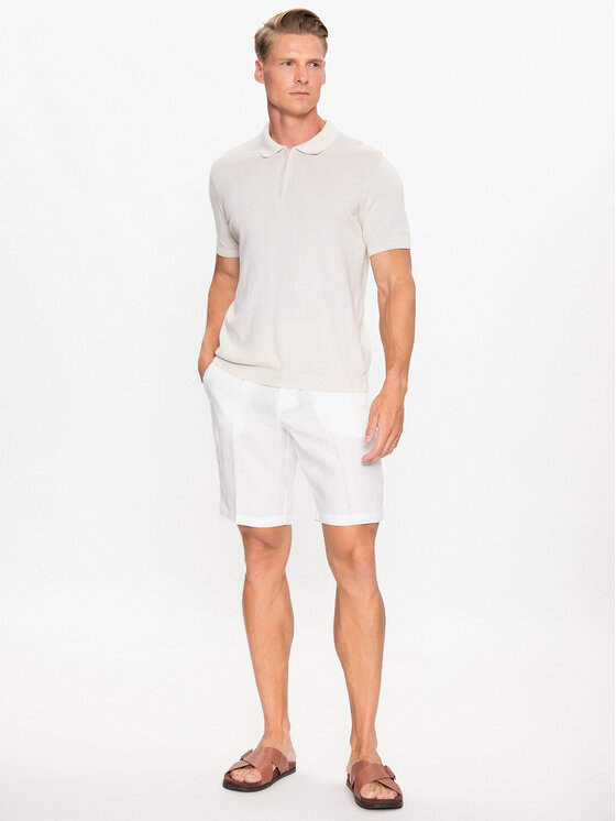 United Colors Of Benetton United Colors Of Benetton Bavlnené šortky 4AGH59548 Écru Regular Fit