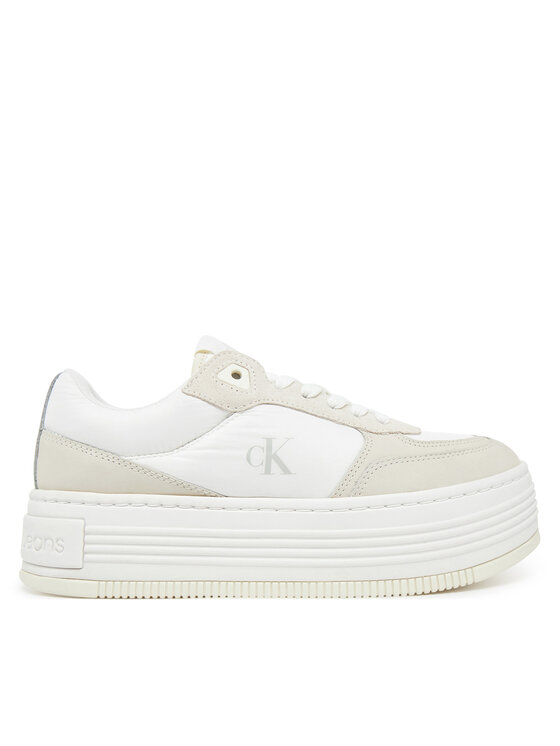 Damskie Sneakersy Calvin Klein Jeans, Rozmiar 40, Białe, Bold Flatf Low Lace Mix YW0YW01742