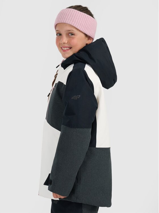 4F 4F Kurtka snowboardowa 4FJRAW25TTJAF1060-11S Biały Regular Fit
