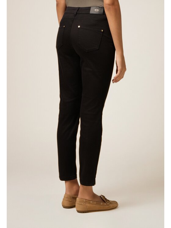 Oltre Oltre Pantaloni di tessuto P728R008665N033 Nero Skin Fit