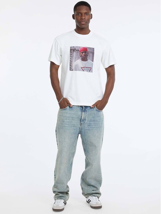 Guess Jeans Guess Jeans T-Shirt 180058 Biały Classic Fit