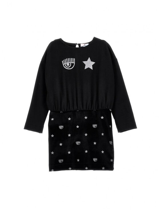 Chiara Ferragni Chiara Ferragni Sukienka letnia 51b904_0050 Czarny Regular Fit