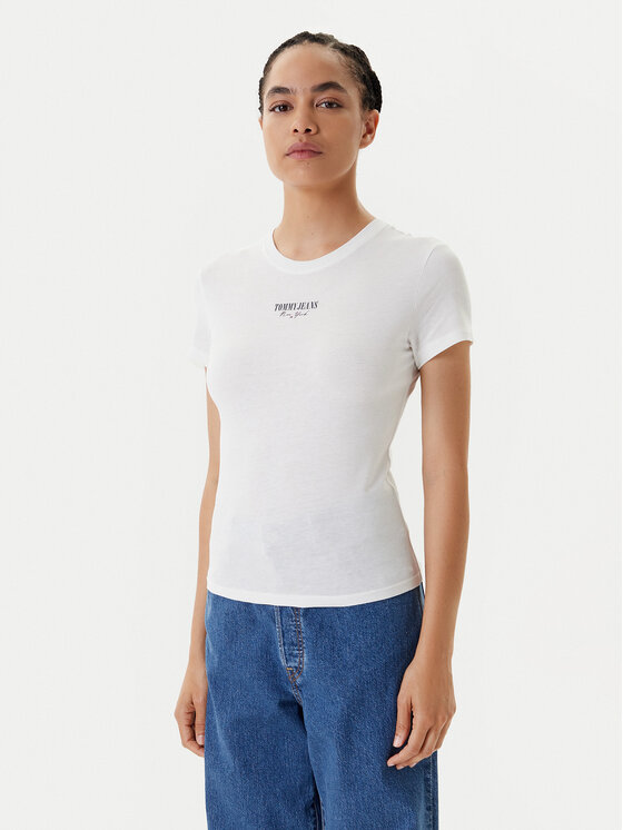 Tommy Jeans Tommy Jeans T-Shirt Essential DW0DW20913 Biały Slim Fit
