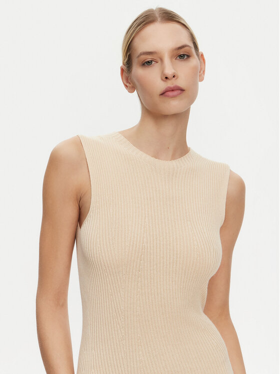Kontatto Kontatto Rochie tricotată 3M0512C Bej Regular Fit