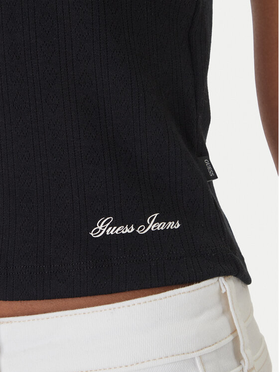 Guess Jeans Guess Jeans Top W6GPB5 KG372 Črna Regular Fit