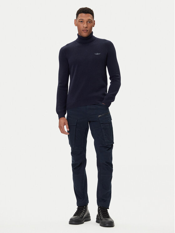 Aeronautica Militare Aeronautica Militare Krekls ar augstu apkakli 252MA1583UL00903 Tumši zils Regular Fit