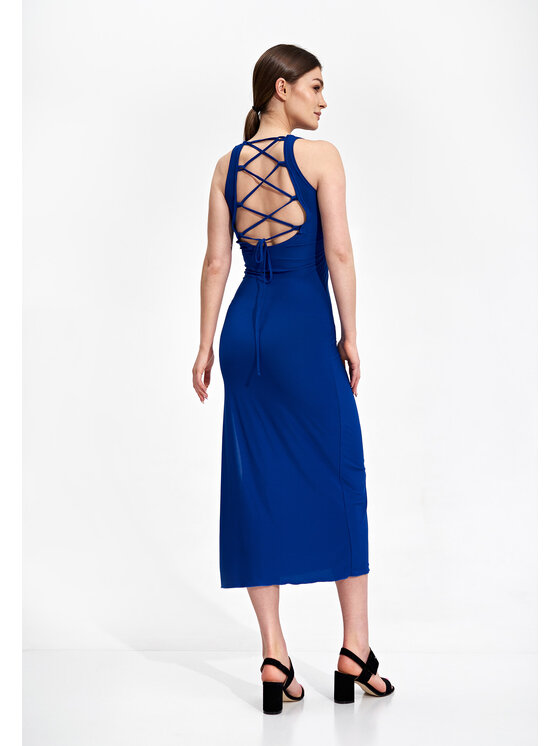 FIGL FIGL Šaty M864 Modrá Slim Fit