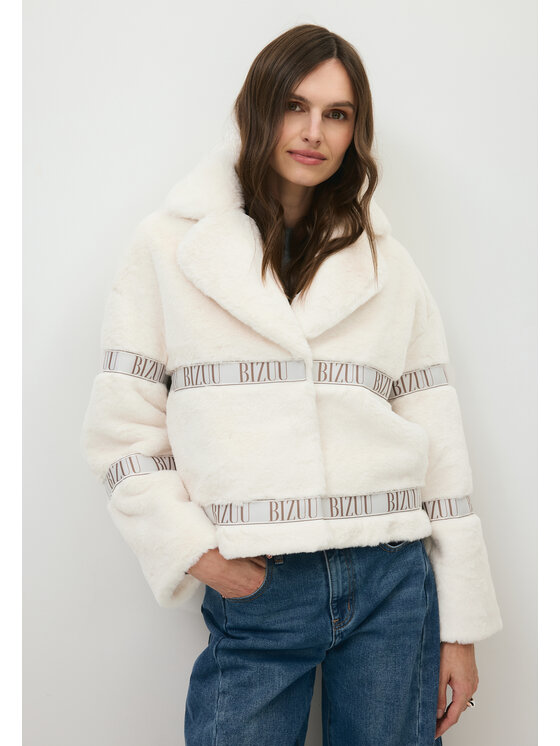 BIZUU BIZUU Kožešina GREGORIA FUR RELAXED FIT Bílá Standard Fit