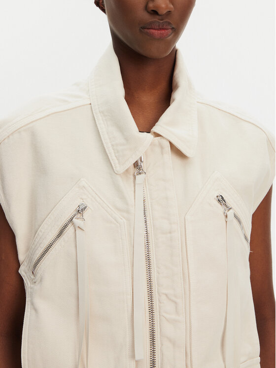 PINKO PINKO Telovnik Gerard Gilet 105237 A2M8 Écru Regular Fit