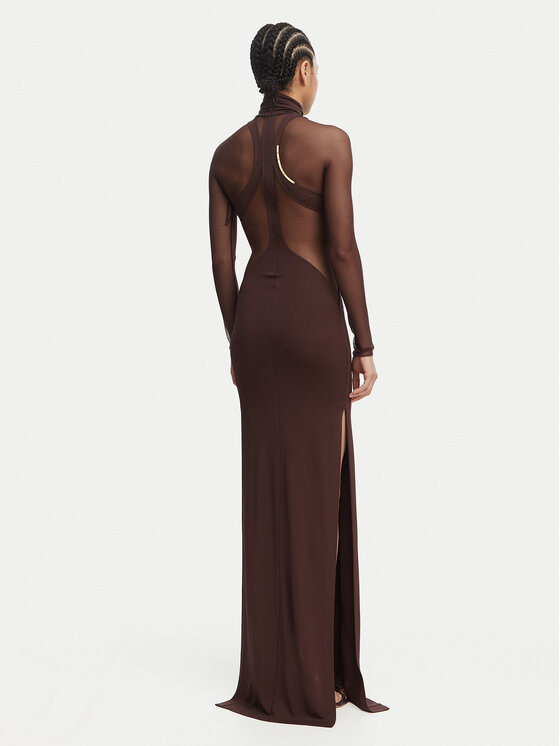 Elisabetta Franchi Elisabetta Franchi Večerní šaty AB-R22-62E2-V600 Hnědá Slim Fit