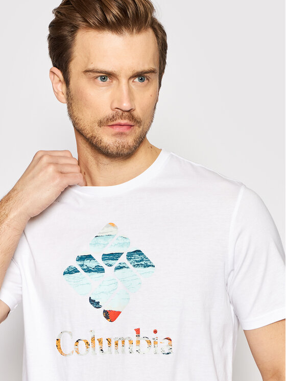 Columbia Columbia T-shirt Rapid Ridge Graphic 1888813 Bianco Regular Fit