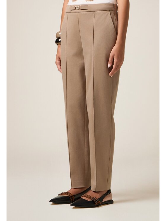 Oltre Oltre Pantaloni di tessuto P734R008768N002 Écru Regular Fit