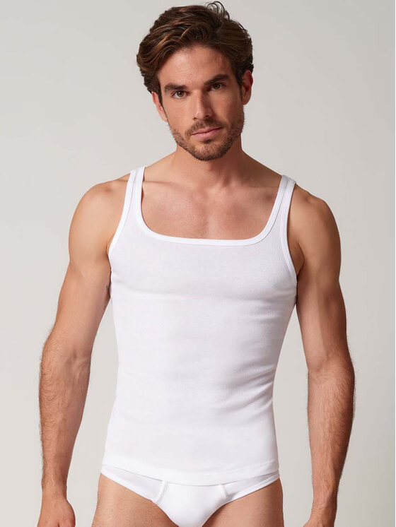 Huber Huber 2-dielna súprava tričiek 112187 Biela Slim Fit