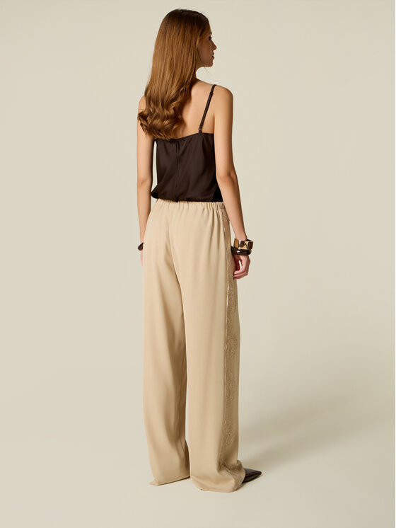 Oltre Oltre Pantaloni di tessuto P081J002741N002 Crema Baggy Fit