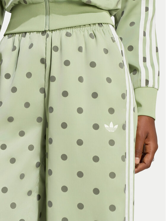 adidas adidas Spodnie dresowe Satin Polka Dots Wide Leg Pant LI2846 Zielony Relaxed Fit