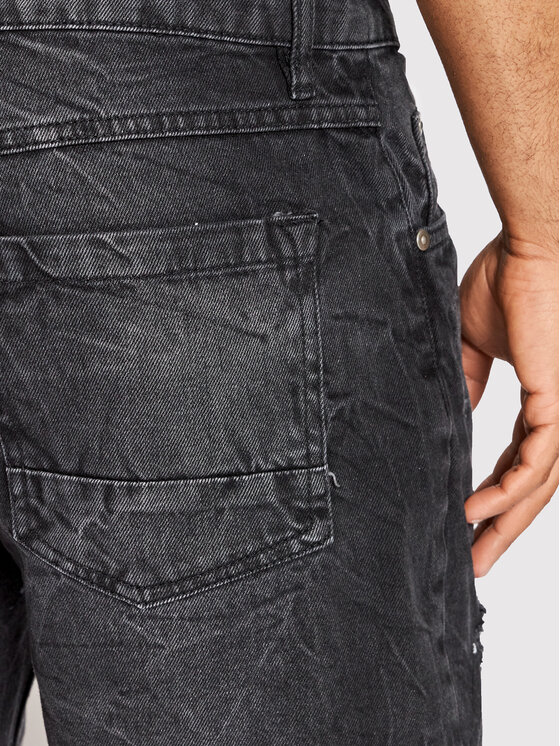 Brave Soul Brave Soul Džínsové šortky MSRT-OREGON Čierna Skinny Fit