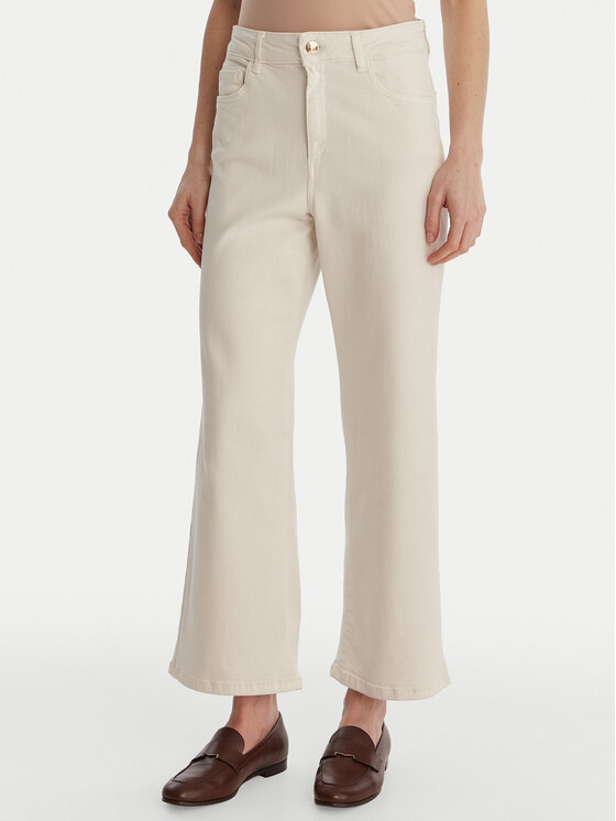 Marella Blugi Hobby 2615131271 Écru Straight Fit