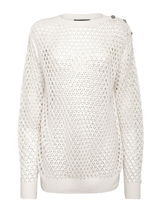 PHILIPP PLEIN PHILIPP PLEIN Sweter 5137 Beżowy Regular Fit