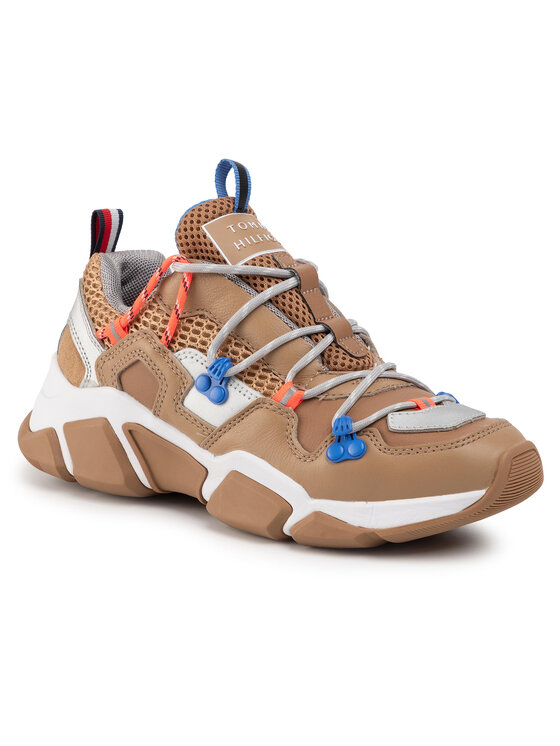 TOMMY HILFIGER Sneakersy City Voyager Chunky Sneaker FW0FW04610 Brązowy