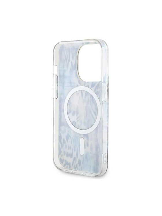 Guess Guess Etui na telefon Leopard MagSafe Niebieski