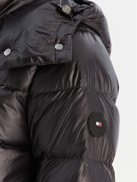 Tommy Hilfiger Tommy Hilfiger Пухено яке Gloss WW0WW47355 Черен Regular Fit