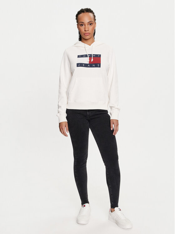 Tommy Jeans Tommy Jeans Felpa Flag DW0DW18654 Bianco Regular Fit