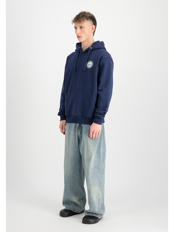 Alpha Industries Alpha Industries Bluza Doted Small Logo Hoodie Granatowy Regular Fit