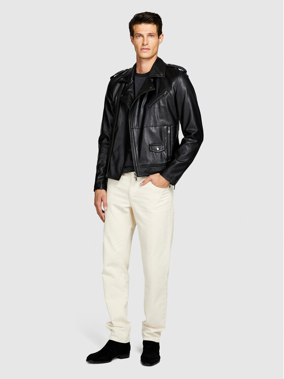 Sisley Sisley Műbőr dzseki 21DYSN02G Fekete Regular Fit