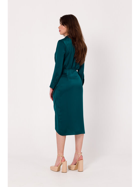 Makover Makover Každodenné šaty K172 Zelená Modern Fit