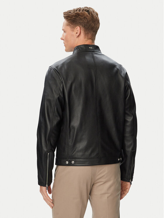 BOSS BOSS Шкіряна куртка H-Mansell5 50564586 Чорний Regular Fit