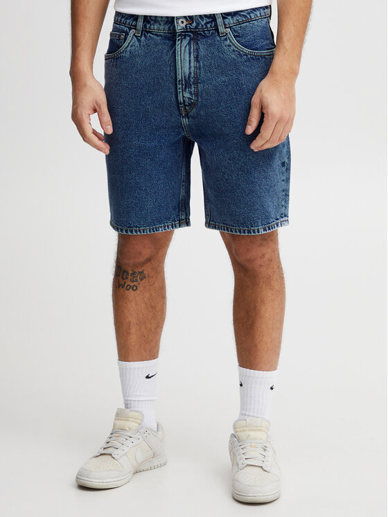 Solid Solid Jeans kratke hlače 21107657 Modra Straight Fit