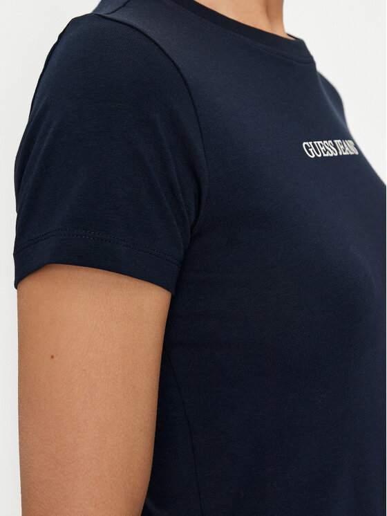 Guess Jeans Guess Jeans Marškinėliai W4YI01 J1314 Tamsiai mėlyna Slim Fit