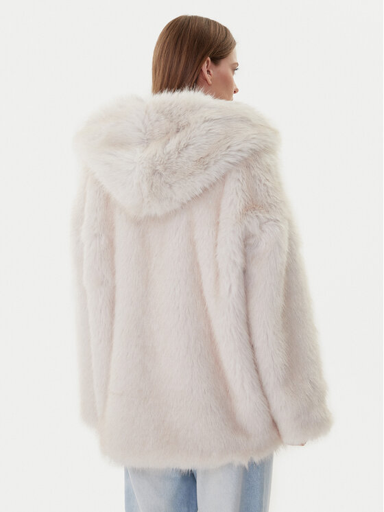 TWINSET TWINSET Кожено палто 252TF2090 Бежов Relaxed Fit